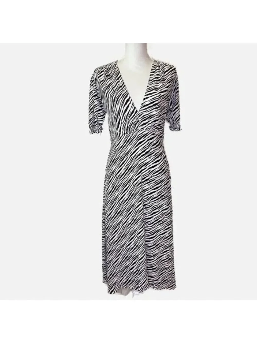 Faithfull The Brand Marie Louise Midi Zebra Print Dress